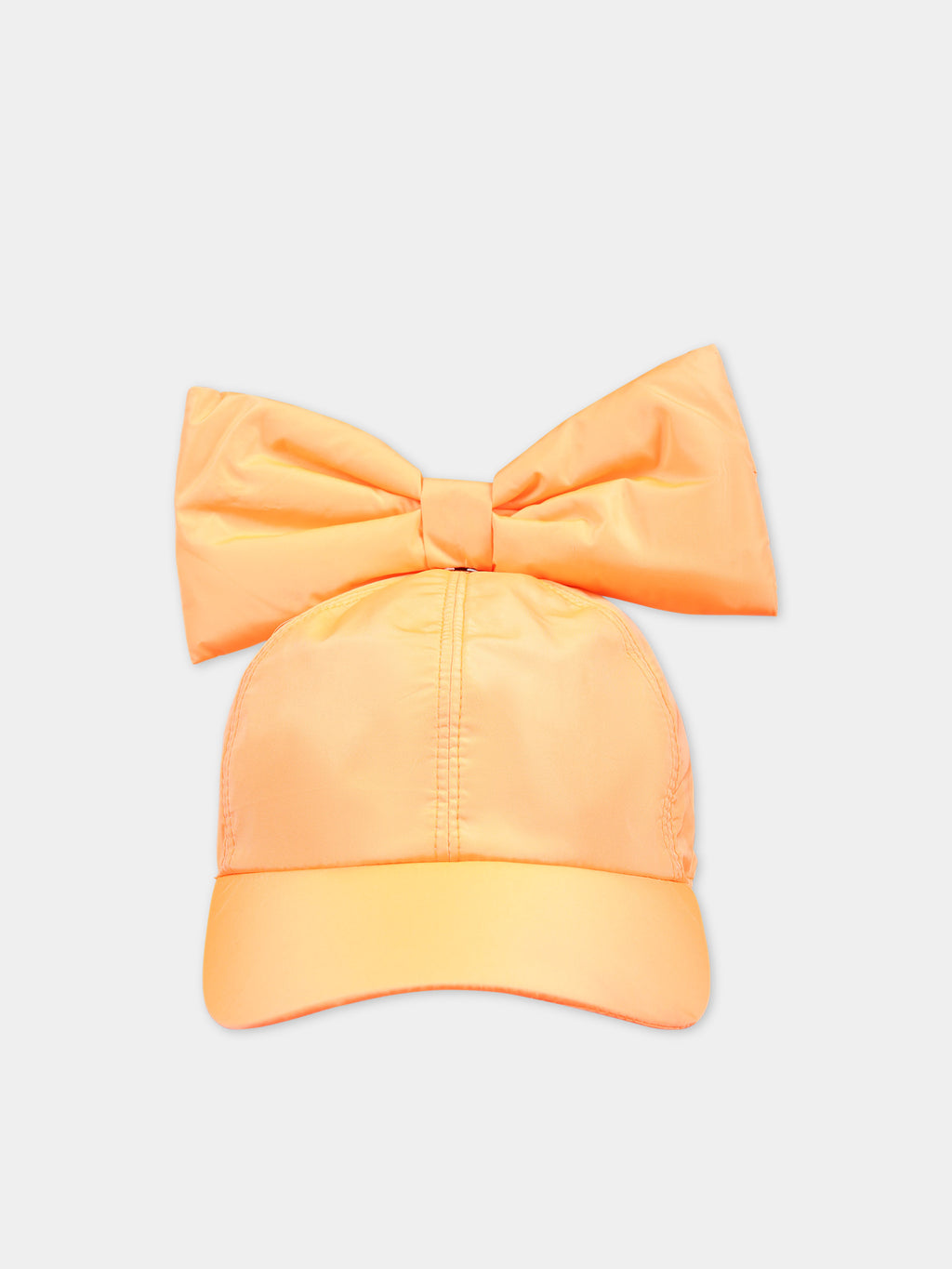 Orange hat for girl with bow